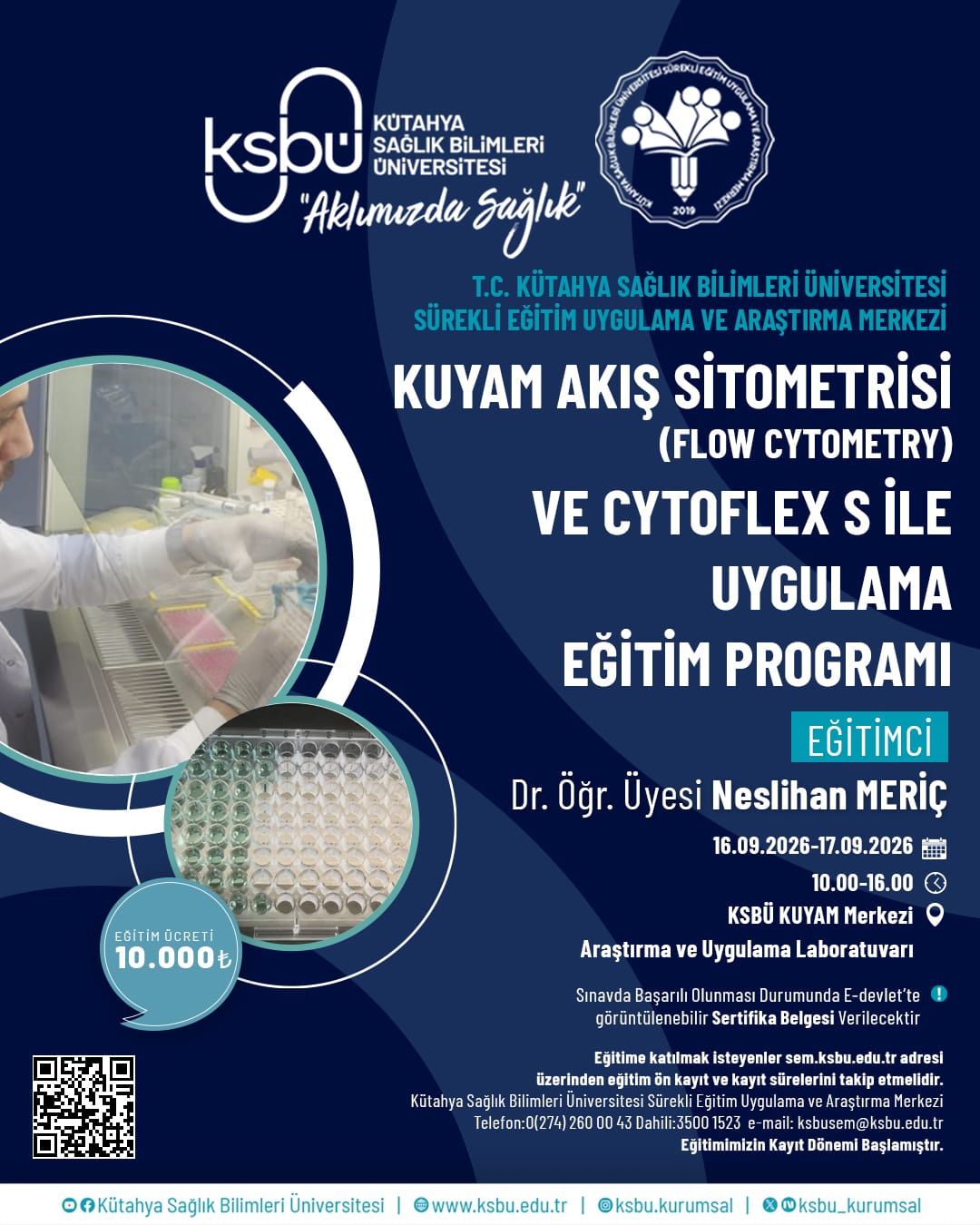 KUYAM Akış Sitometrisi (Flow Cytometry) Teorik ve Uygulamalı Eğitim Programı (16-17 Eylül 2026) ön kayıtlar başlamıştır.